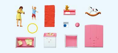 Mutter beim Wickeln. Kinderzi 