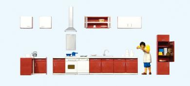 Mutter beim Kochen. Küchenein 