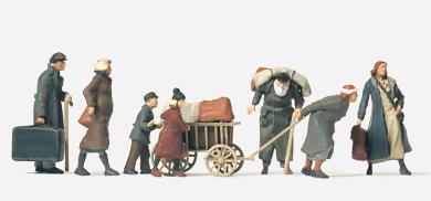 Flüchtlinge. 7 unbemalte Mini 