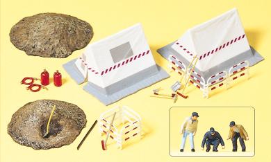 Bauzelte, bedruckt. Absperrun 