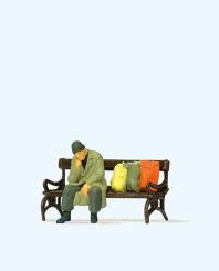 Obdachloser auf Bank 