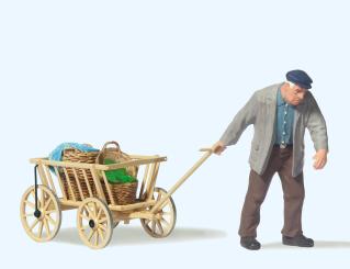 Bauer, Leiterwagen ziehend 