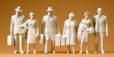 Reisende. 6 unbemalte Figuren 