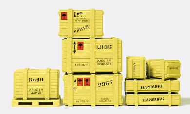 Ladegut. 8 Kisten, 1 Palette. 