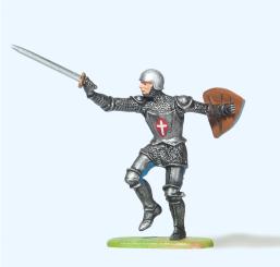 Ritter angreifend, mit Schwer 