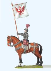 Herold zu Pferd, mit Banner 