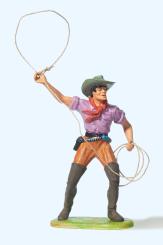 Cowboy stehend, Lasso werfend 