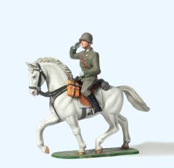 Offizier reitend, grüßend 