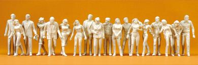 Passanten. 18 unbemalte Figur 