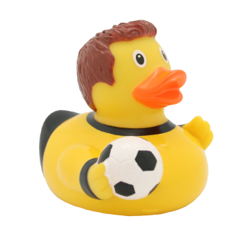 Fußballer Ente, gelb-schwarz - design by LILALU 