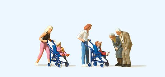 Mütter. Kinder im Kinderwagen 