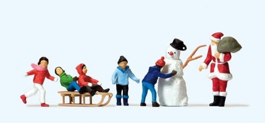 Weihnachtsmann, Kinder, Schne 