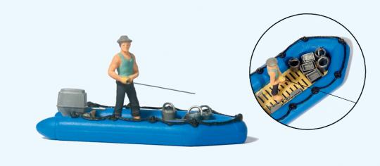 Angler im Schlauchboot 