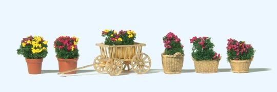Blumen in verschiedenen Gefäß 
