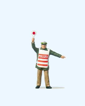 Polizist mit Warnweste 