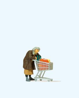Obdachlose mit Einkaufswagen 