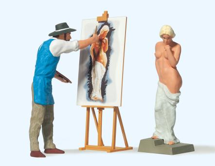 Kunstmaler und Modell 