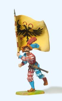 Landsknecht stürmend, mit Fah 