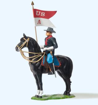 Soldat zu Pferd, mit Fahne 
