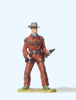 Cowboy stehend, mit 2 Revolve 