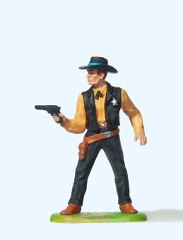 Sheriff stehend, mit Revolver 