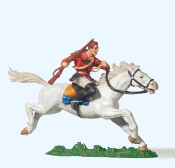 Cowboy reitend, mit Gewehr 