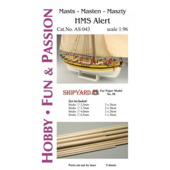 Masten mit Lasercut Detailsatz HMS Alert 